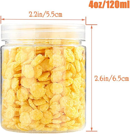 20 Pack 4oz/120ml Round Plastic Jars with Lids Empty Clear Slime Containers,Wide-Mouth Refillable Storage Containers for Cosmetics,Lotion,Food Storage