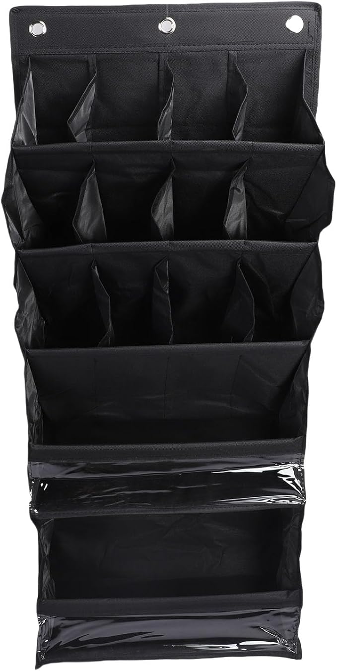 Multifunctional Door Storage Bag,multi Layer Bedroom Organizer,over The Door Shoe Bag Breathable Space Saving Hanging Storage Holder With Pockets Hanging Shoe Rack (Black)