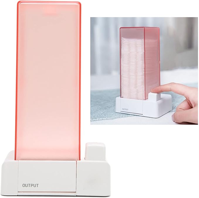 Automatic Cotton Dispenser Clear, Minimalist Modern Design Caddy for Home Bathroom Easy Refill Space Saving Storage