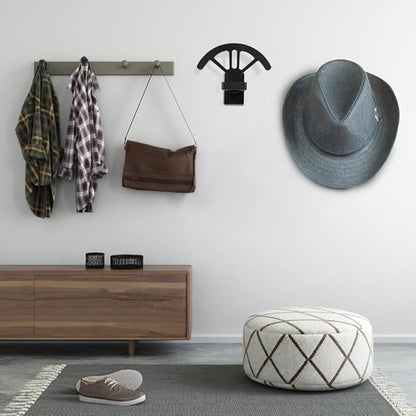 2 PCS Adjustable Cowboy Hat Rack Holder, Wooden Wall Mount Stand, Keep Original Shape of Hat with 4 Speed Adjustable Western Hat Display for Storage Fedoras Hats (Bamboo)