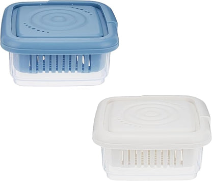 Soap Dish, Square Soap Travel Case with Drainage Layer, Leak-Proof Soap Container for Gym, Bathroom, Traveling, Camping, Soap Bar Shampoo Holder for Shower (Blue+White)