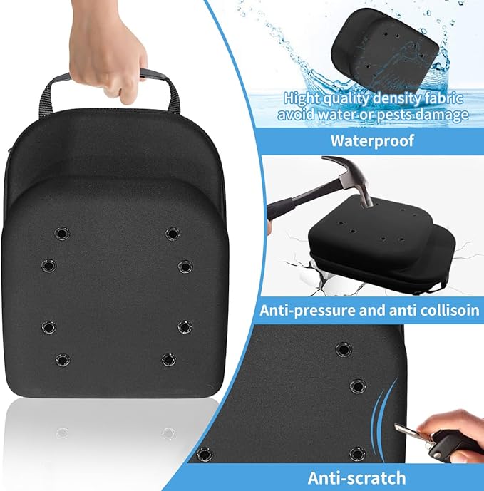 Hat Travel Case Baseball Cap Carrier for 6 Hats Storage with Handle & Adjustable Shoulder Strap for Travel Closet