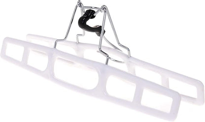 Premium Skirt Hangers 60-Pack - Thin Space-Saving Skirt Hanger Set with Clamp, Pant Hanger, Shorts Hangers with Heavy-Duty Locking Clasp, Multipurpose Quality Jean Hangers Set (White, 60)