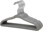 ManGotree Non-Slip Baby Velvet Clothes Hangers, Kids Coat Hangers with Swivel Hook and Notched Shoulders, Hanger for Children, Infant, Toddler Clothes 15 Pack (Grey)