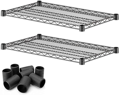 2 Pack Black Additional Wire Shelf for 18" x 30" Shelving Units, Replacement Shelves for Wire Rack