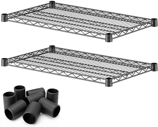 2 Pack Black Additional Wire Shelf for 18" x 30" Shelving Units, Replacement Shelves for Wire Rack