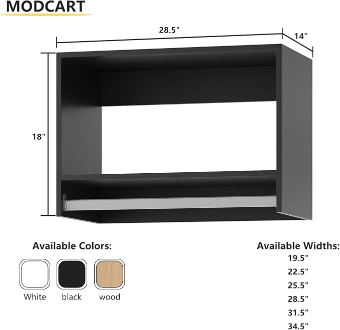 Tall Hanging Closet Unit, Modular Closet System, Wood Closet System Organizer with Storage for Walk In Closets, Clothing Rack Wardrobe Closet for Hanging Clothes, Bedroom, Black, 28.5"W