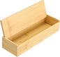 Cabilock Wooden Cutlery Box with Lid, Kitchen Chopsticks Box Utensils Drawer Organizer Bamboo Storage Case Countertop Silverware Container for Tableware