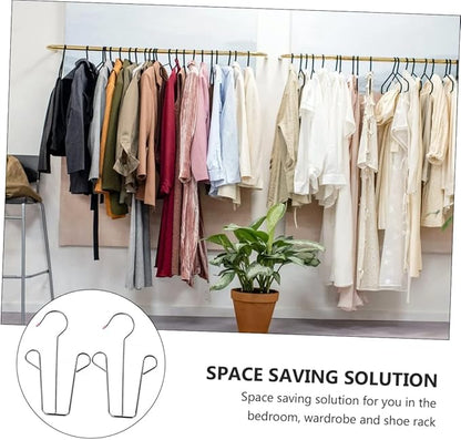 2pcs Stainless Steel Shoe Drying Rack Non-Slip Hanging Shoe Organizer for Balcony and Closet Heavy Duty Windproof Design