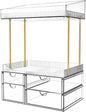 SNSLXH 4 Drawers Makeup Organizer - 4 Tier Makeup Storage, Cosmetics Organiser, Ideal for Cosmetic, with Drawers for Countertop, Bathroom, Office Supplies, Dresser Transparent Clear