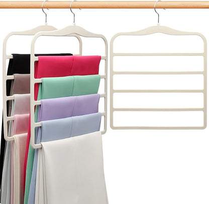 Closet Organizers and Storage,3 Pack Velvet Pants-Hangers-Space-Saving,Non Silp 5 Tier Scarf Jeans Closet Organizer,Dorm Room Essentials for College Students Girls Boys Guys,Organization and Storage