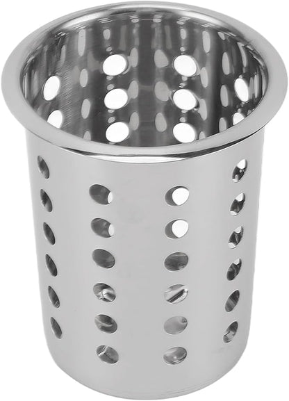TOPINCN Stainless Steel Utensil Holder, Multifunctional Design Large Capacity Organizer for Knives, Forks, and Chopsticks, Convenient and Practical (With Holes)
