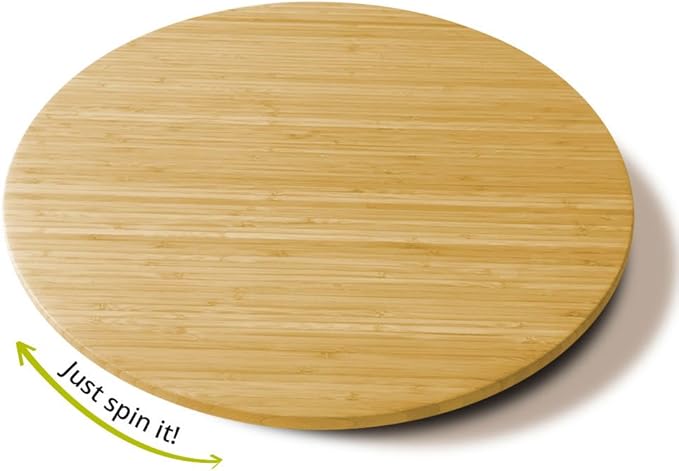 20 Inch Extra Large Bamboo Lazy Susan Turntable - 50 cm (19.7 Inch) Round Rotating Serving Tray for Kitchen, Dining Table & Parties (Bamboo, 20 Inch)