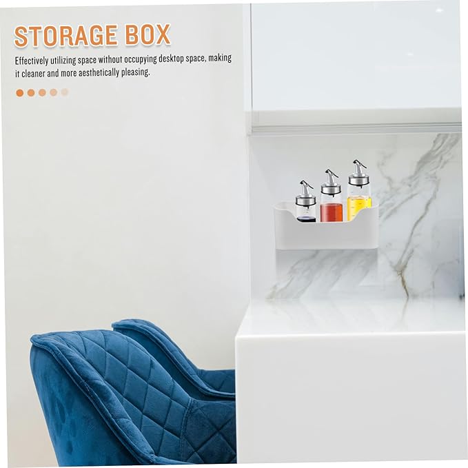 SHOWERORO 2pcs Bathroom Cabinet Organizer Wall Makeup Storage Box Sink Organizer Adhesive Mount Fridge Drink Holder