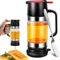 Honey Dispenser No Drip with Base, 12oz Glass Honey Dispenser with Handle, Pressure Design for Quantitative Honey Extraction Syrup and Jam (Black)