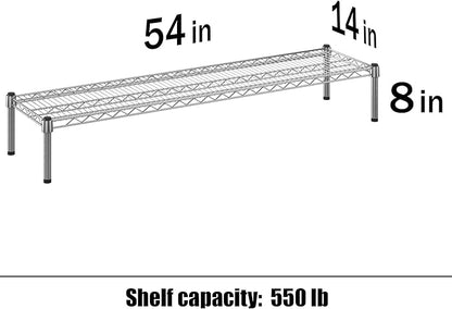 14" Deep x 54" Wide x 8" Height 1-Tier Wire Shelving Kit | NSF Commercial Storage Rack Unit