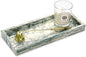 Marble Bathroom Vanity Tray, Natural Luxury Vanity Home Kitchen Bathroom Table Tray, Stone Decorative Countertop Dresser Trays for Key Coffee Perfume Jewelry Makeup (Green Texture, 12"x 5" x1.2")