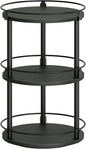 YATINEY 3-Tier Lazy Susan Organizer, Rotating Spice Rack, Spinning Organizer, Industrial Turntable Spice Rack Organizer for Cabinet, Kitchen Countertop, Pantry, Black SR23BK