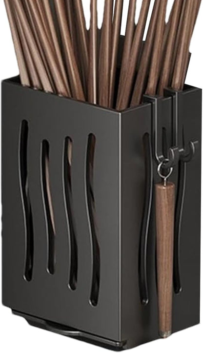 Wall Mounted Cutlery Holder Rack - Chopstick Display Rack | Utensil Drying Rack | Punch- Chopstick Storage Rack | Freestanding Organizer Rack Multifunctional For Spoons And Chopstick