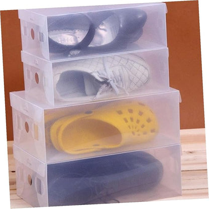 Garneck 6pcs Plastic Flip Shoe Box Cubby Organizers Lids Storage Boxes for Shoes Home Office