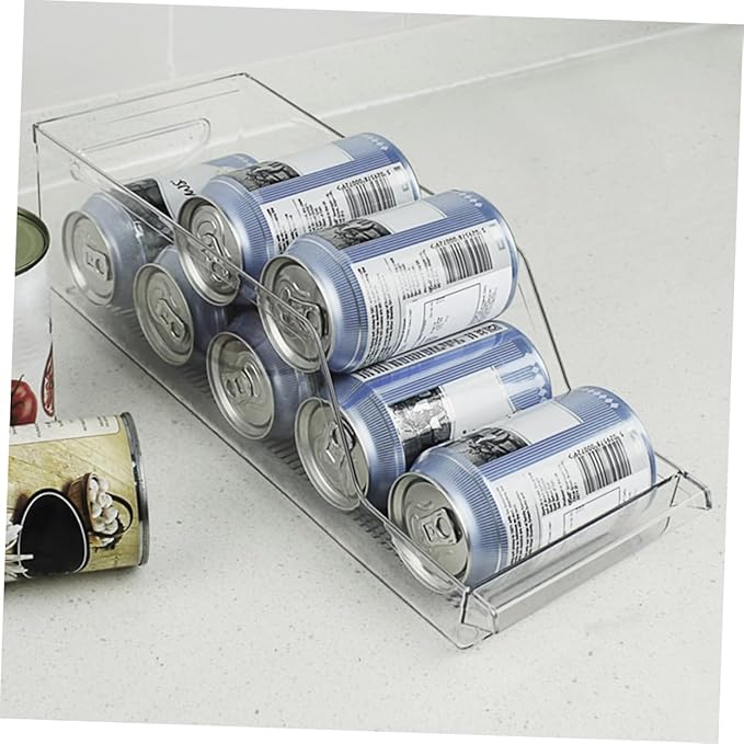 COLLBATH Beverage Can Dispenser Clear Storage Box for Refrigerator and Pantry Organization Stackable Holder for Drinks Safe Food-grade Material Easy Access