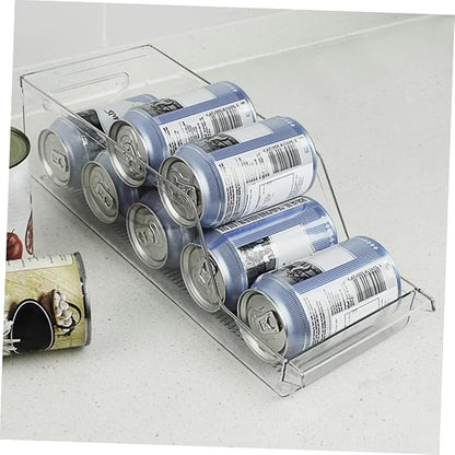 COLLBATH Beverage Can Dispenser Clear Storage Box for Refrigerator and Pantry Organization Stackable Holder for Drinks Safe Food-grade Material Easy Access
