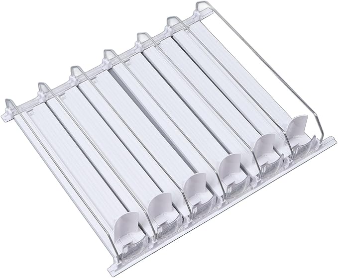 Refrigerator Automatic Pusher Glide, Soda Can Dispenser Easy to Install Width Adjustable White for Supermarkets (31cm)