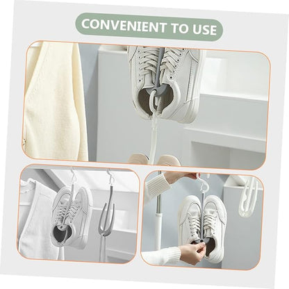PRETYZOOM 10pcs Shoe Drying Rack Double Hooks Portable Hanging Shoe Organizer for Home and Shop Efficient Storage and Display Grey and Colors
