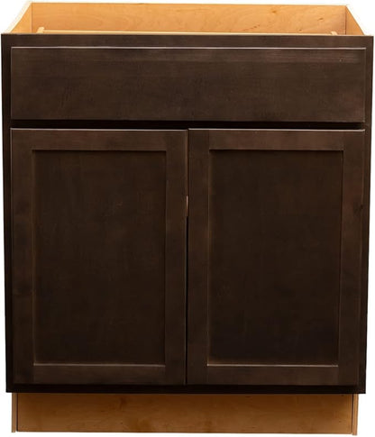 Quicklock RTA (Ready-to-Assemble) | Base Kitchen Cabinets - Shaker Style | Made in America (Espresso Stain, 36" Wx34.5 Hx24 D Base)