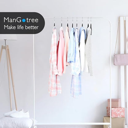 ManGotree 14 Inch Kids Velvet Hangers for Closet, Ultra-Thin Space Saving Children's Clothes Hangers, Non-Slip Felt Toddler Hanger for Youth's Clothes (32 Pack, Black)
