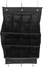NUOBESTY -the-door Shoe Organizer Rack with 12 Grid Compartments, Foldable Black Polyester Vertical Shoe Storage for Narrow Closet and Door Spaces