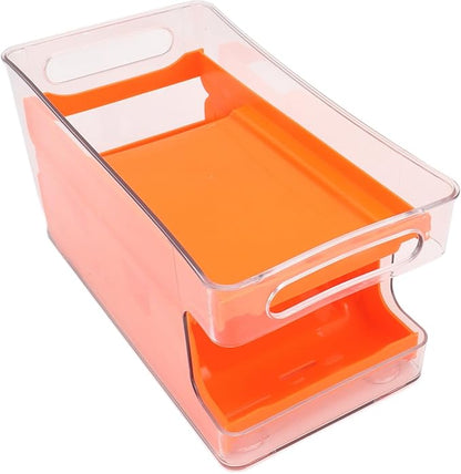 Soda Can Dispenser 2 Tier Soda Can Rack,for Pantry Refrigerator for Pantry Refrigerator (Orange)