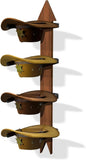 Hongmed Cowboy Hat Rack Wall Mount, Solid Pine Wood Hat Holder for Wall Holds 4 Hats, Western Style Arrow Design Hat Storage Hanger for Display and Organization, Handcrafted Hat Rack for Cowboys