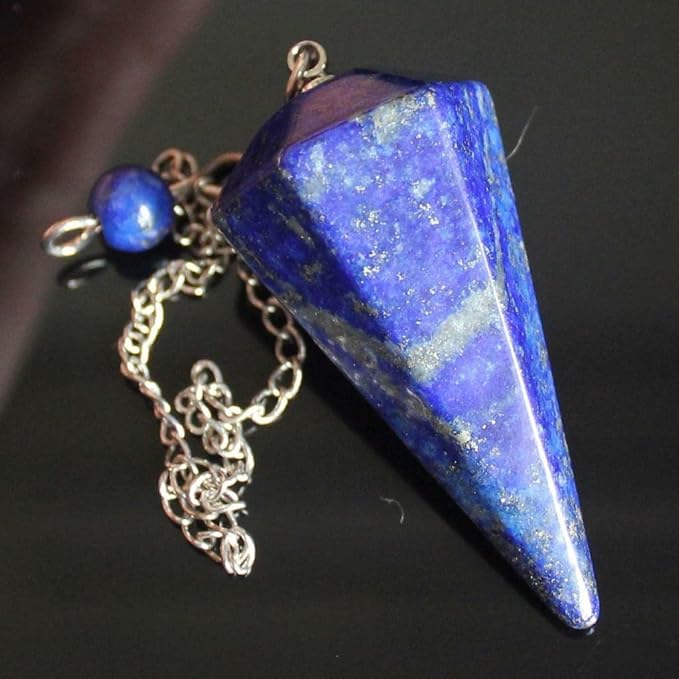 Faceted Mixed gemstone crystal pendulum point reiki chakra pendant bead Chain 6''