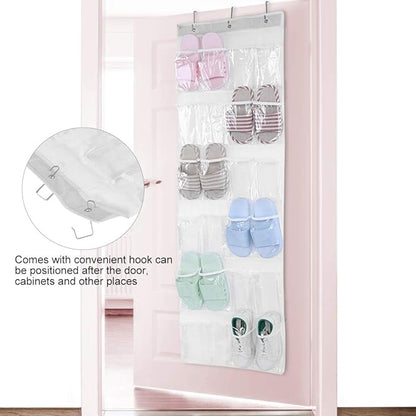 Over the Door Shoe Organizer, Hanging Shoe Organizer with 24 Large Pockets Hanging Shoe Storage Bag Door Shoe Rack Organizer for Men Women