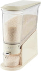 UFORU Rice Dispenser 11Lbs, Slim Rice Storage Container for Small Space, BPA-Free Clear Dry Food Dispenser Sealed Moisture Proof, Grain&Cereal Storage Bucket for Kitchen Pantry Household, Cream White