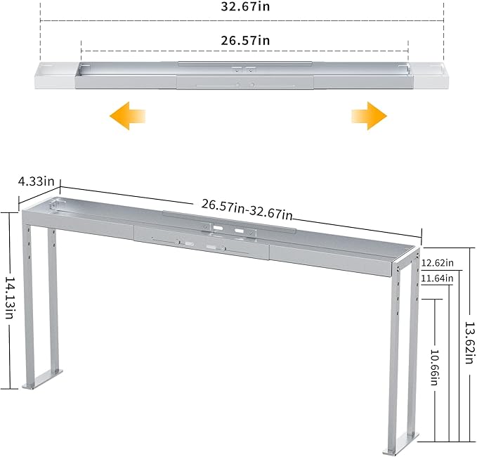 Stove Top Shelf,Adjustable 27 to 33 Inch Over the Stove Shelf for Back of Stove Spice Rack for Countertop,4 Level Height Spice Rack Organizer Seasoning Organizer for Kitchen Stove,Silver