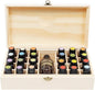 Wooden Essential Oil Box Essential Oil Display Stand Detachable Display Organizer Stand Holder Nail Polish Fragrance Container Wooden Storage Box Holds 25 Bottles Size 5-20mL