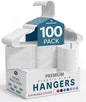 Utopia Home - Plastic Hangers 100 Pack - Space Saving Clothes Hanger - Durable and Strong Closet Organizers and Storage Makes It Ideal Stocking Stuffers or Apartment or Dorm Room Essentials (White)