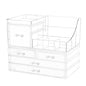 Cq acrylic 2 Pack Clear Make up Organizer Countertop,Stackable 5 Drawers Makeup Storage,Cute Vanity Organizers for dresser Hair Clip,Jewelry,Beauty Product Desk and Bathroom Organizers and Storage