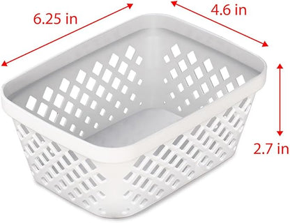 Glad Plastic Storage Basket Set - Multipurpose Drawer Trays, Kitchen Pantry Containers, and Bathroom Bins - 9 Pack Small Organizers, White, 6.25" L x 4.6" W x 2.7" H