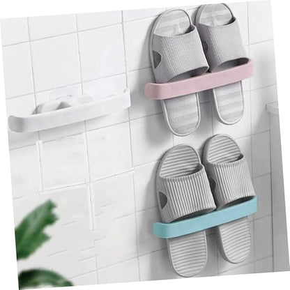 9pcs Wall Mounted Slipper Rack Closet Organizers and Storage Store Revolving Shoe Racks Door Shoe Holder Shoes Rack Over The Door Hooks Hanging Accessory Para Slot Pole Pull Rod
