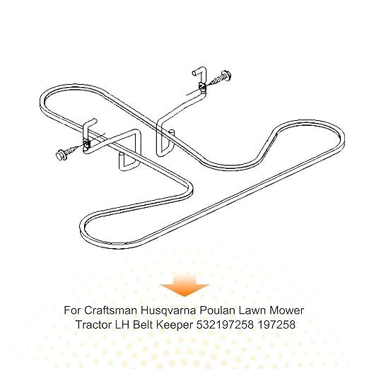 2 Pack 532197258 LH Belt Keeper, Replace 197258, Compatible with Craftsman, Husqvarna, Poulan and Other Brand Ride Mower