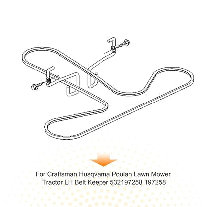 2 Pack 532197258 LH Belt Keeper, Replace 197258, Compatible with Craftsman, Husqvarna, Poulan and Other Brand Ride Mower