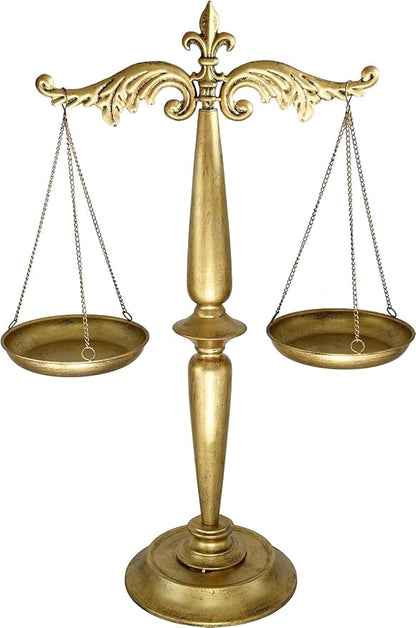 Owlgift Large Metal Jewelry Tower Organizer Stand, Necklaces Bracelets Earrings Holder Storage, Aesthetic Room Décor, Cosmetic Centerpiece Display, Lawyer Scale of Justice
