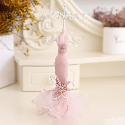 Jewelry Stand Holder, Hanging Jewelry Organizer Elegant Lady Model Earring Necklace Towers Mannequin Princess Dress Rack for Bracelets Earrings Rings Women Girls