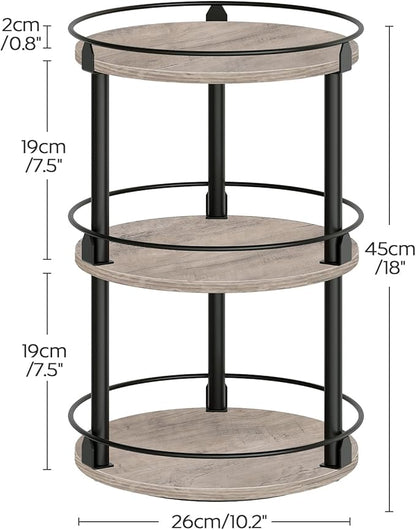 YATINEY Spice Rack, Set of 2 Lazy Susan Organizer, 3-Tier Turntable Organizer, Rotating Spice Rack Organizer For Cabinet, Compact and Versatile, Greige and Black SR23L2BG
