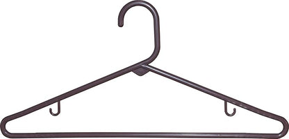 Brown Plastic Tubular Top Hanger with Fixed Bar, Space Saving Tube Hangers with Hooks for Hanging Straps (Set of 72) by The Great American Hanger Company