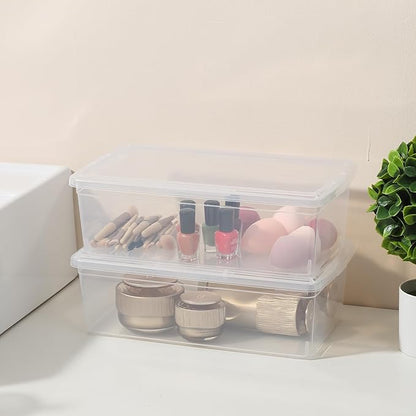 8 Packs 6 Quart Latching Storage Box,Shoe Boxes Clear Plastic Stackable Storage Bins With Lids Stackable Storage Containers Plastic Shoe Boxes With Lids (Clear, 8 Pack)
