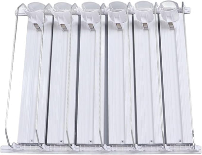 Refrigerator Automatic Pusher Glide, Soda Can Dispenser Easy to Install Width Adjustable White for Supermarkets (31cm)